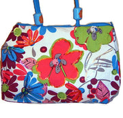 Bolsa de compras para pañales con lentejuelas de lona para playa, bolsa de viaje con diseño inspirado en flores